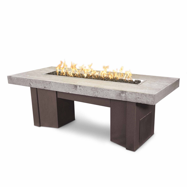 The Outdoor Plus Alameda Fire Table Wood Grain Concrete Top