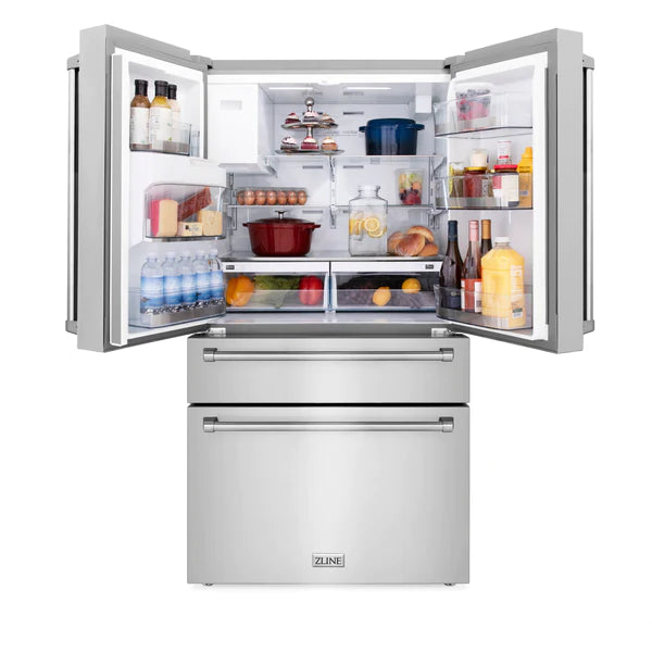 30" ZLINE Appliances Package with Water and Ice Dispenser Refrigerator - 30" Gas Range, 30" Range Hood, and 24" Tall Tub Dishwasher (4KPRW-SGRRH30-DWV)