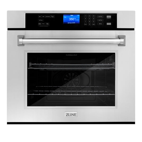 30" ZLINE Appliances Package with Refrigeration, 30" Stainless Steel Rangetop, 30" Range Hood and 30" Single Wall Oven (4KPR-RTRH30-AWS)