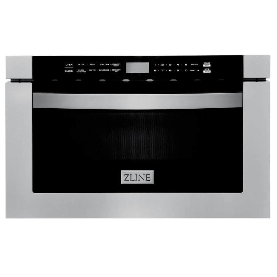 ZLINE Appliances 36" Kitchen Package with Stainless Steel Gas Range, Range Hood, Microwave Drawer and Tall Tub Dishwasher (4KP-SGRRH36-MWDWV)