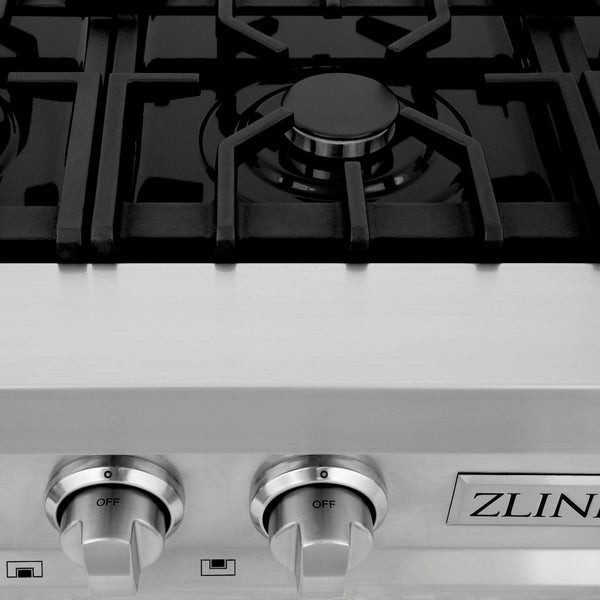 ZLINE 2 Piece Kitchen Appliance Package - 36" Stainless Steel Rangetop and 30" Single Wall Oven (2KP-RTAWS36)