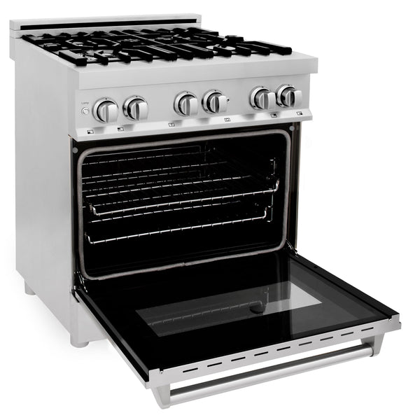 ZLINE 2 Piece Kitchen Appliance Package - 30" Stainless Steel Dual Fuel Range and Convertible Vent Range Hood(2KP-RARH30)