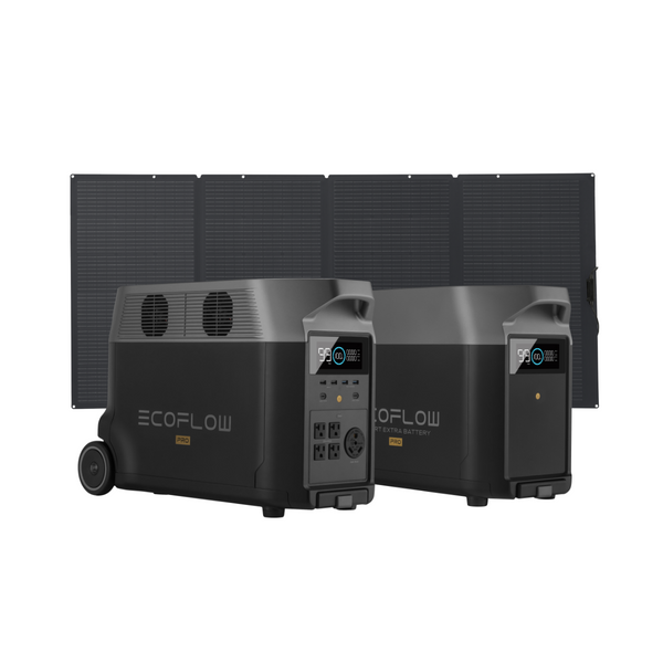 EcoFlow DELTA Pro Portable Power Station + 400W Solar Panel + DELTA Pro Smart Extra Battery