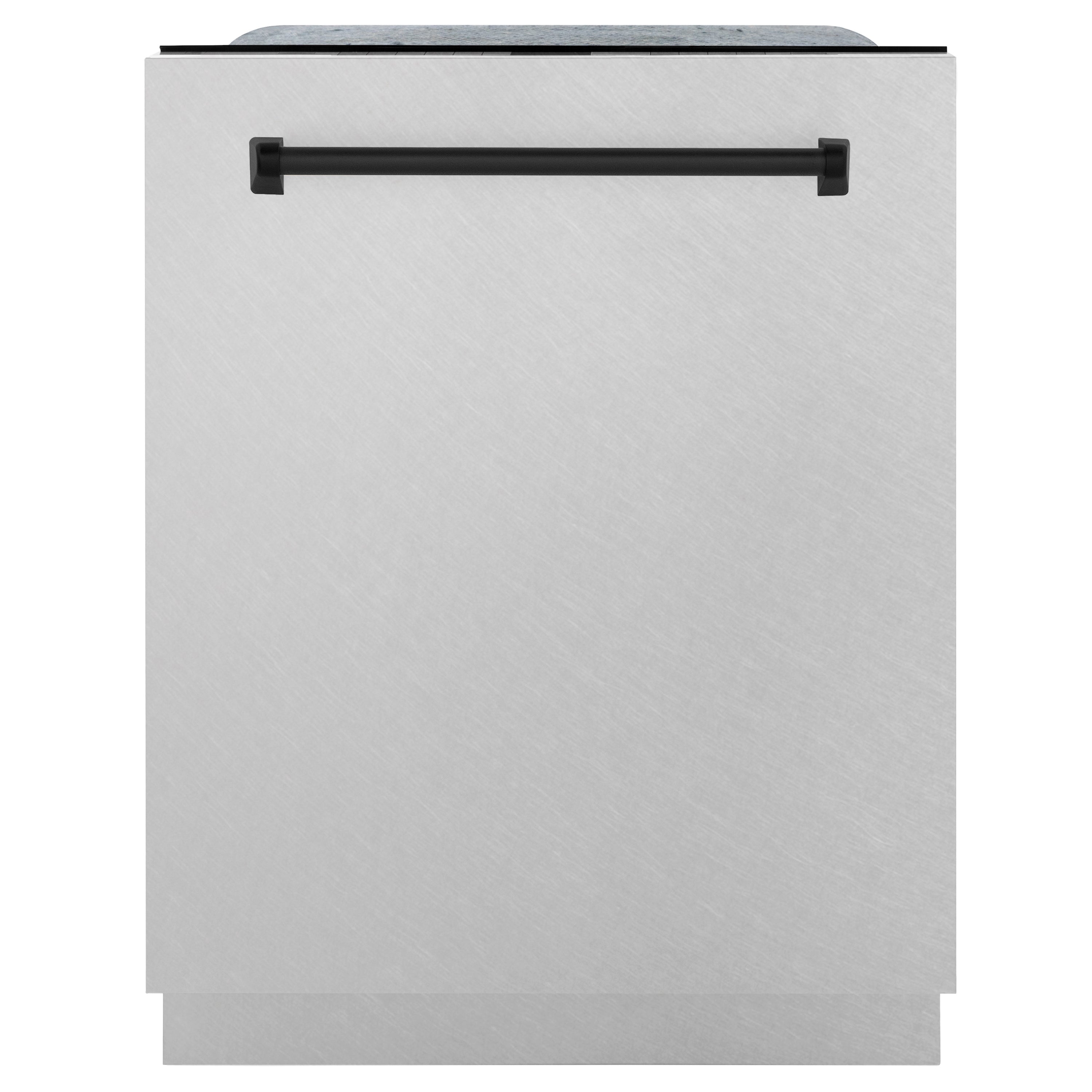 ZLINE Autograph Edition 24" 3rd Rack Top Touch Control Tall Tub Dishwasher in DuraSnow Stainless Steel with Accent Handle, 45dBa (DWMTZ-SN-24)