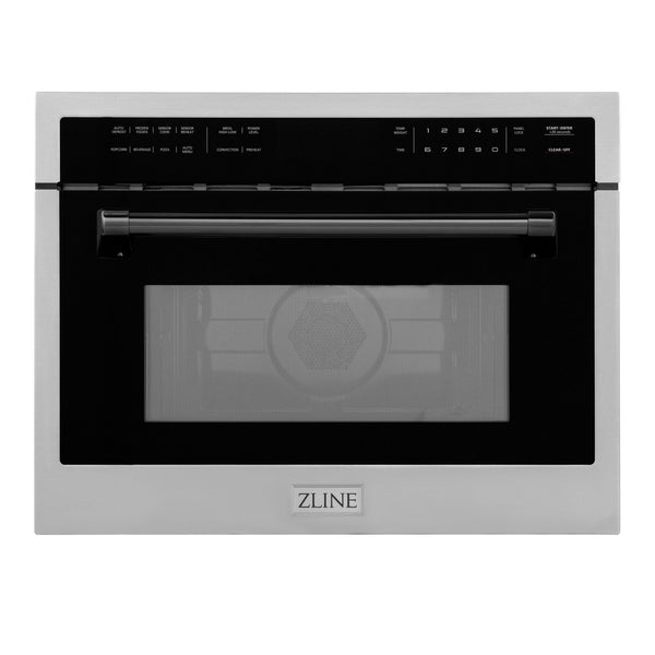 ZLINE Autograph Edition 24" 1.6 cu ft. Built-in Convection Microwave Oven in Stainless Steel and Matte Black Accents (MWOZ-24-MB)