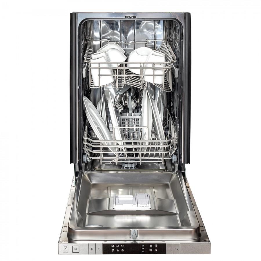 ZLINE 18 in. Compact Stainless Steel Top Control Dishwasher with Stainless Steel Tub and Modern Style Handle, 40dBa