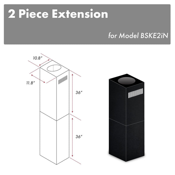 ZLINE 2-36" Chimney Extensions for 10 ft. to 12 ft. Ceilings (2PCEXT-BSKE2iN)