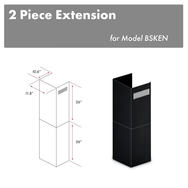 ZLINE 2-36" Chimney Extensions for 10 ft. to 12 ft. Ceilings (2PCEXT-BSKEN)