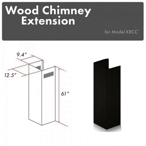 ZLINE 61" Wooden Chimney Extension for Ceilings up to 12.5 ft. (KBCC-E)