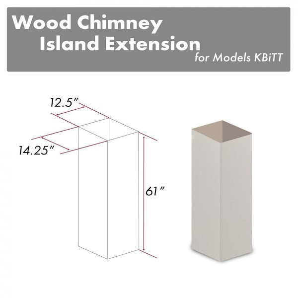 ZLINE 61" Wooden Chimney Extension for Ceilings up to 12.5 ft. (KBiTT-E)