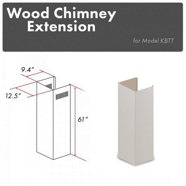 ZLINE 61" Wooden Chimney Extension for Ceilings up to 12.5 ft. (KBTT-E)