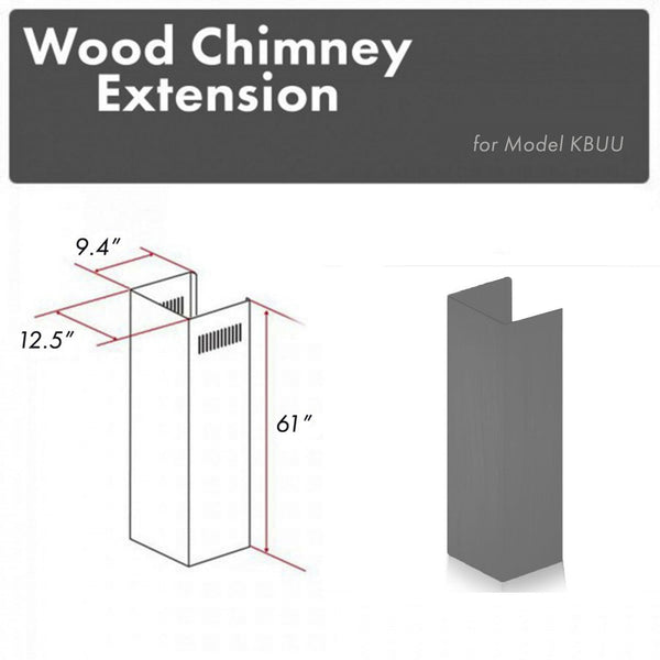 ZLINE 61" Wooden Chimney Extension for Ceilings up to 12.5 ft. (KBUU-E)