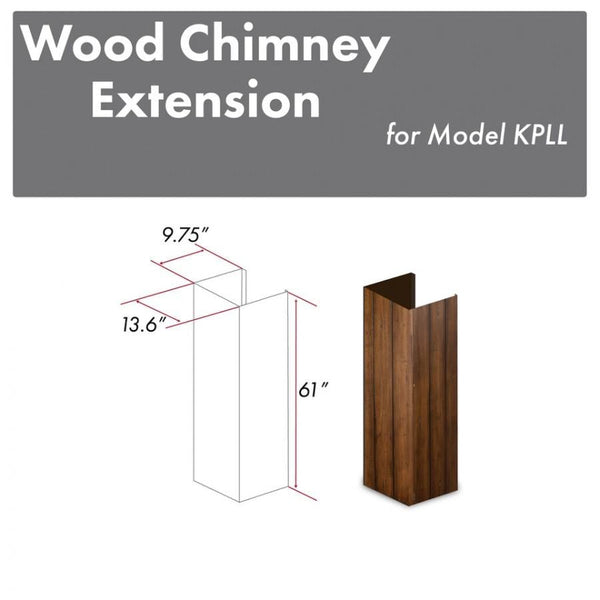 ZLINE 61"Wooden Chimney Extension for Ceilings up to 12 ft. (KPLL-E)