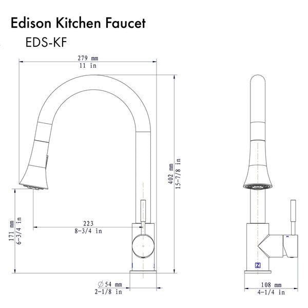 ZLINE Edison Kitchen Faucet with Color Options (EDS-KF)