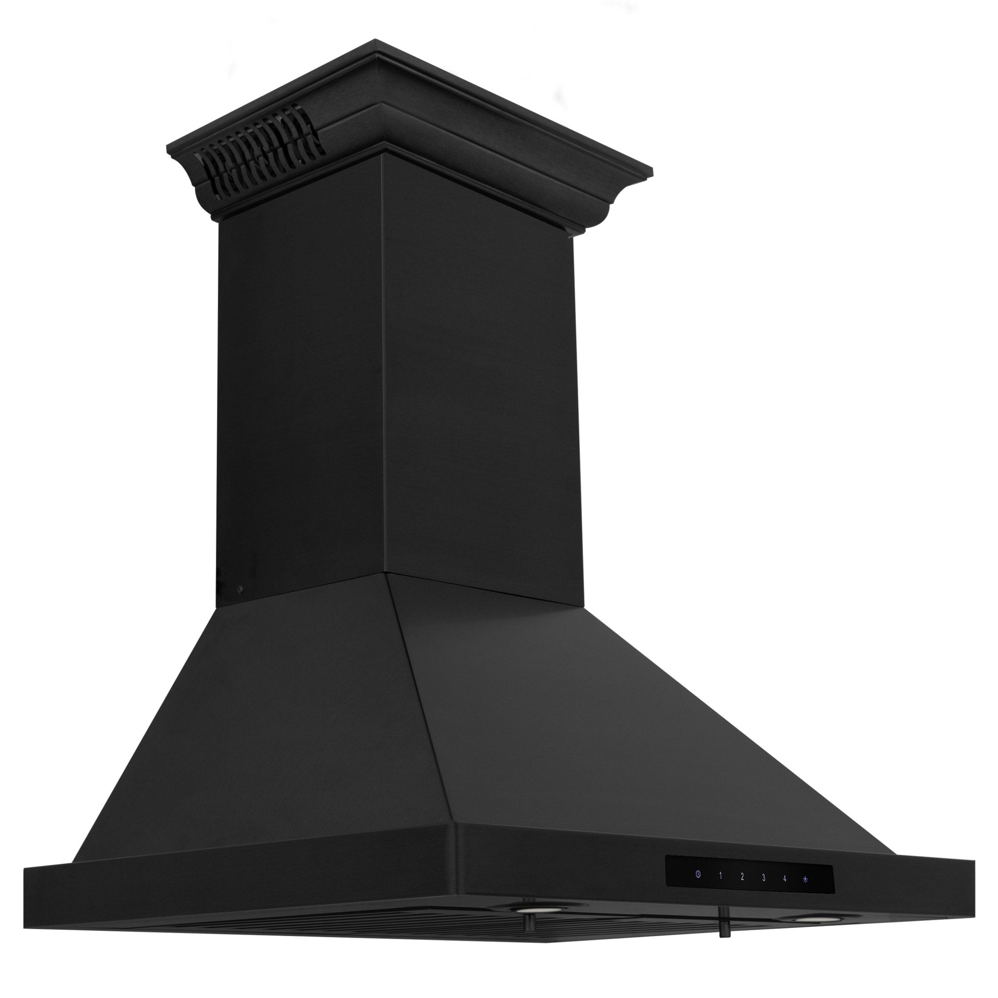 ZLINE Wall Mount Range Hood in Black Stainless Steel with Built-in CrownSound® Bluetooth Speakers (BSKBNCRN-BT)