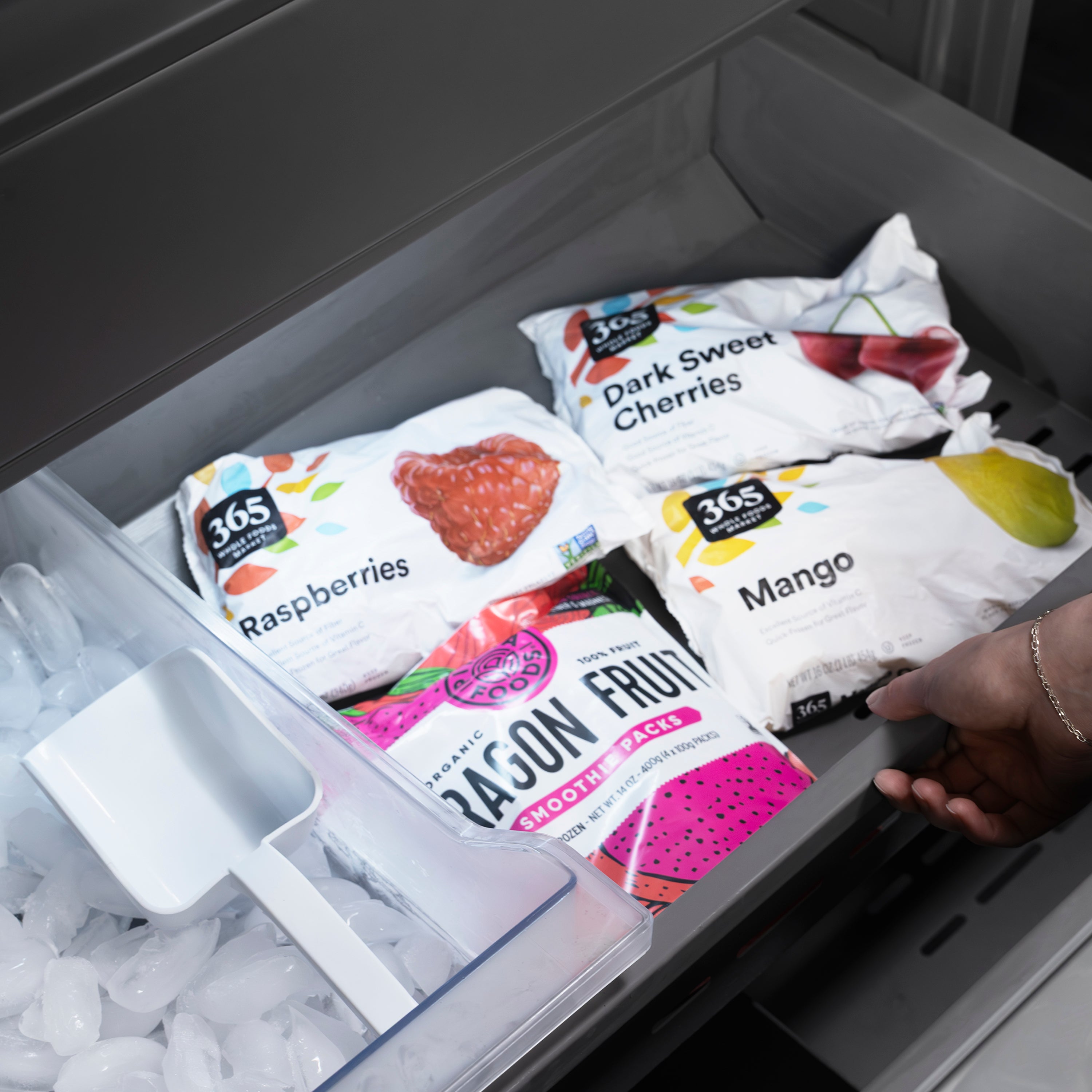 ZLINE 30 in. 16.1 cu. ft. Built-In Bottom Freezer Refrigerator with Water Dispenser and Ice Maker in Satin Stainless Steel with Graphite Gray Interior (GRBIV-SN-30)