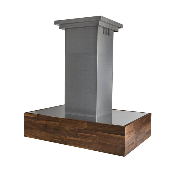 ZLINE 36 in. Remote Blower Ducted Designer Series Wooden Island Mount Range Hood in Butcher Block (681iW-RS-36-400)