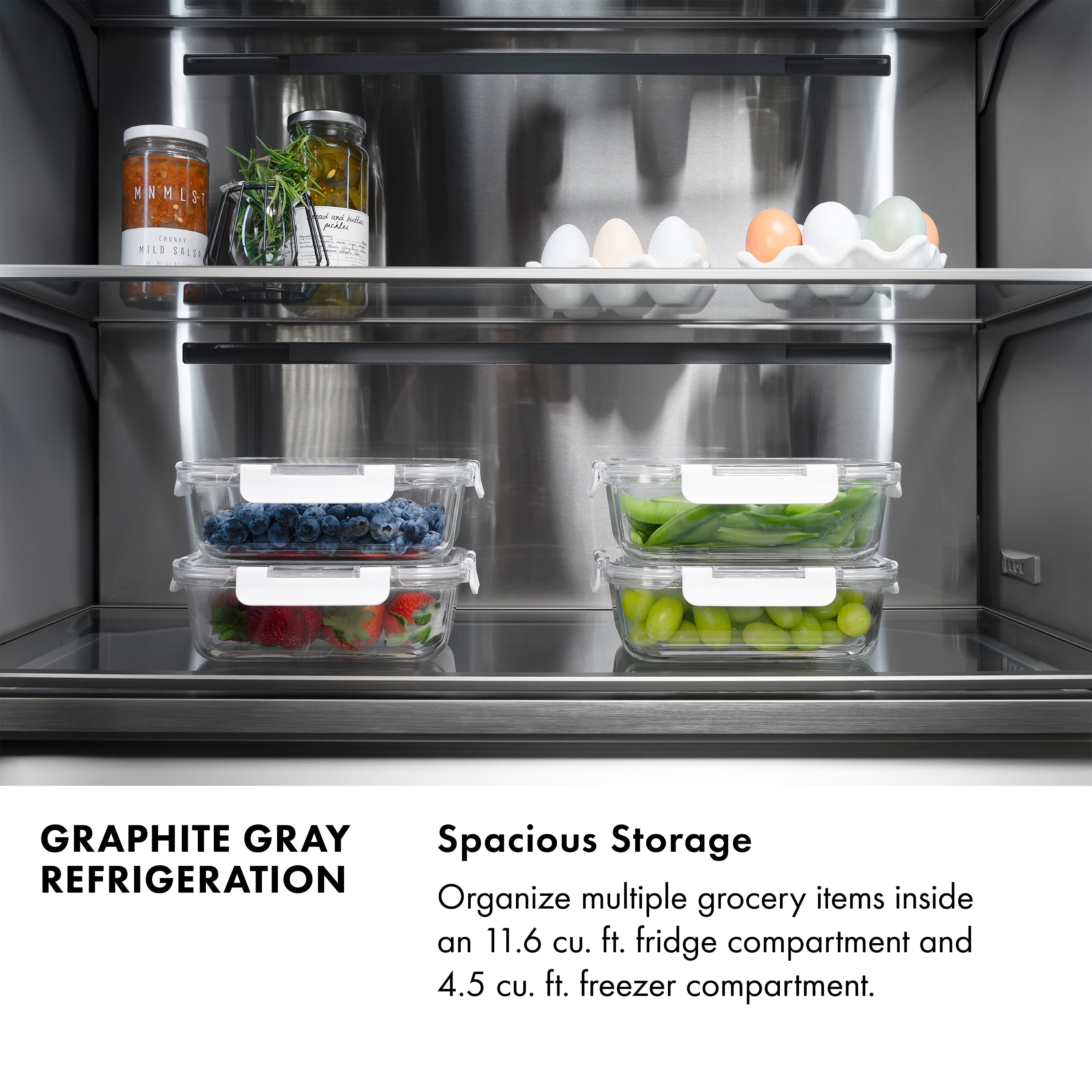 ZLINE 30 in. 16.1 cu. ft. Built-In Bottom Freezer Refrigerator with Water Dispenser and Ice Maker in Black Stainless Steel with Graphite Gray Interior (GRBIV-BS-30)