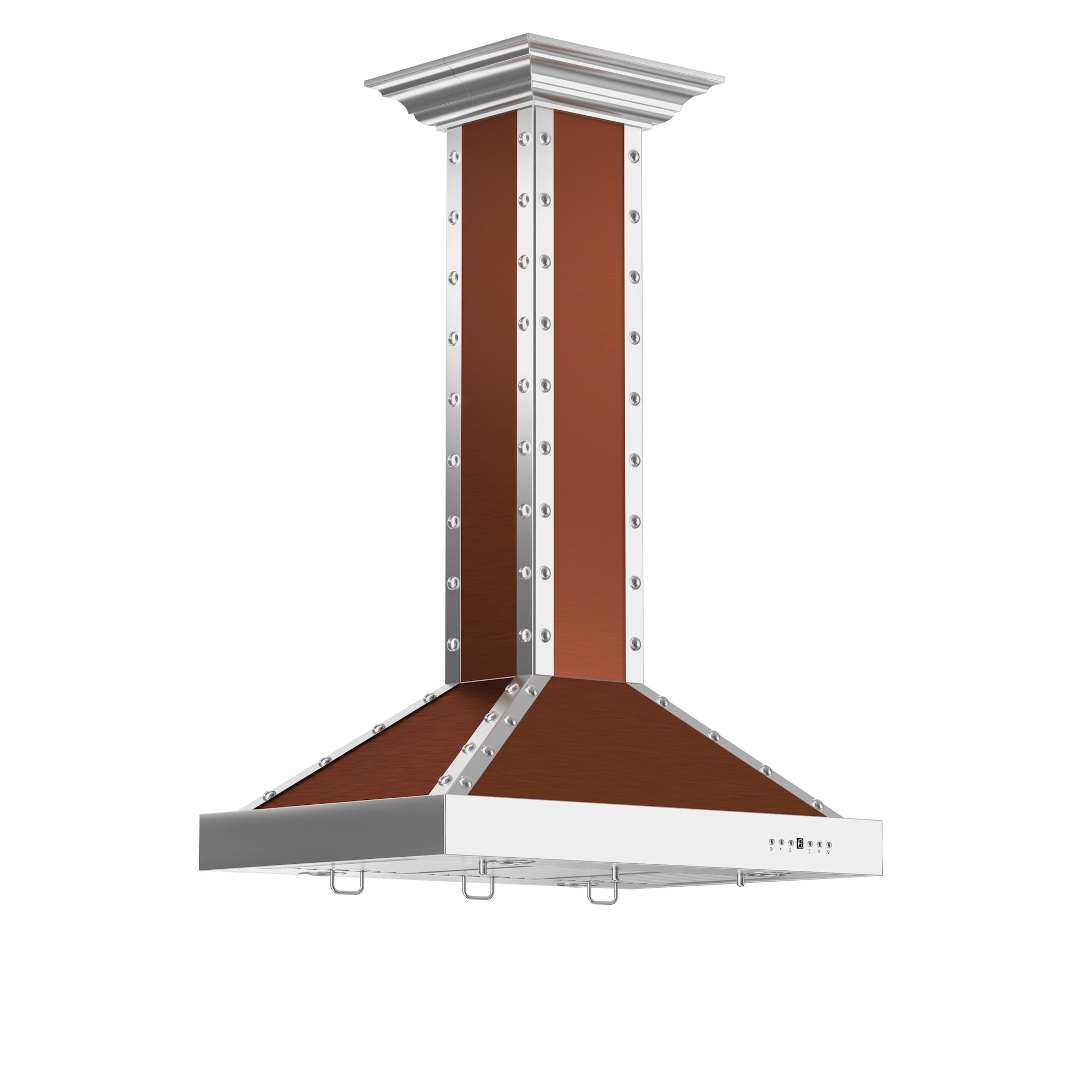 ZLINE 36 in. Designer Series Copper Island Mount Range Hood with Satin Stainless Steel Trim (KB2i-CSSXS-36)