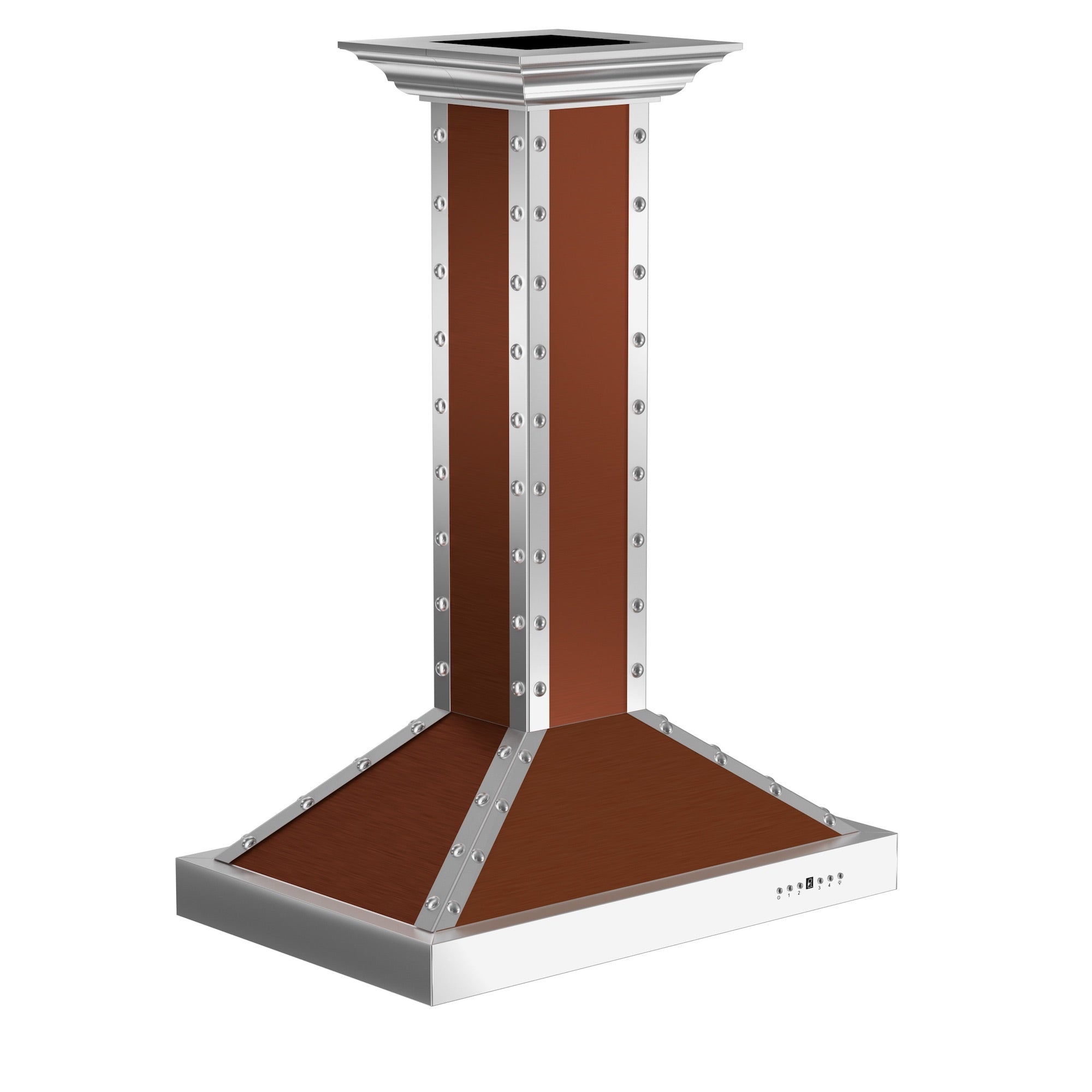 ZLINE 36 in. Designer Series Copper Island Mount Range Hood with Satin Stainless Steel Trim (KB2i-CSSXS-36)