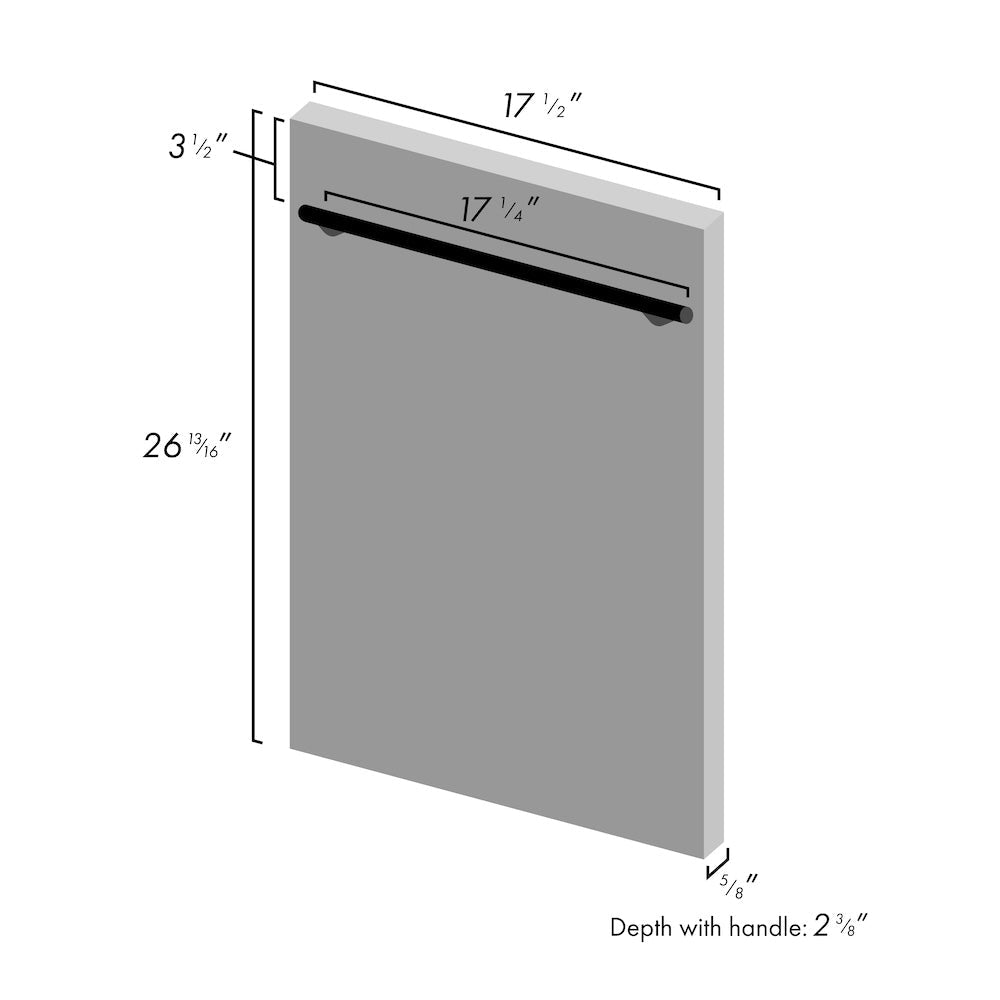 ZLINE 18 in. Dishwasher Panel in Red Gloss with Modern Handle (DP-RG-H-18)