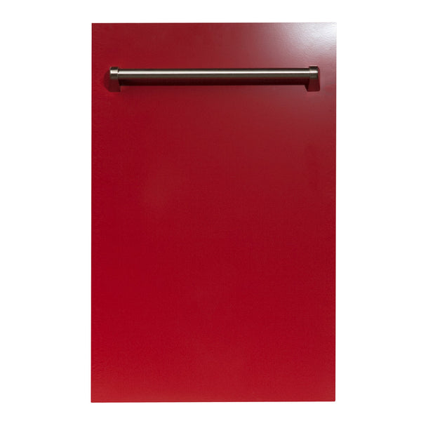 ZLINE 18 in. Dishwasher Panel in Red Gloss with Traditional Handle (DP-RG-18)