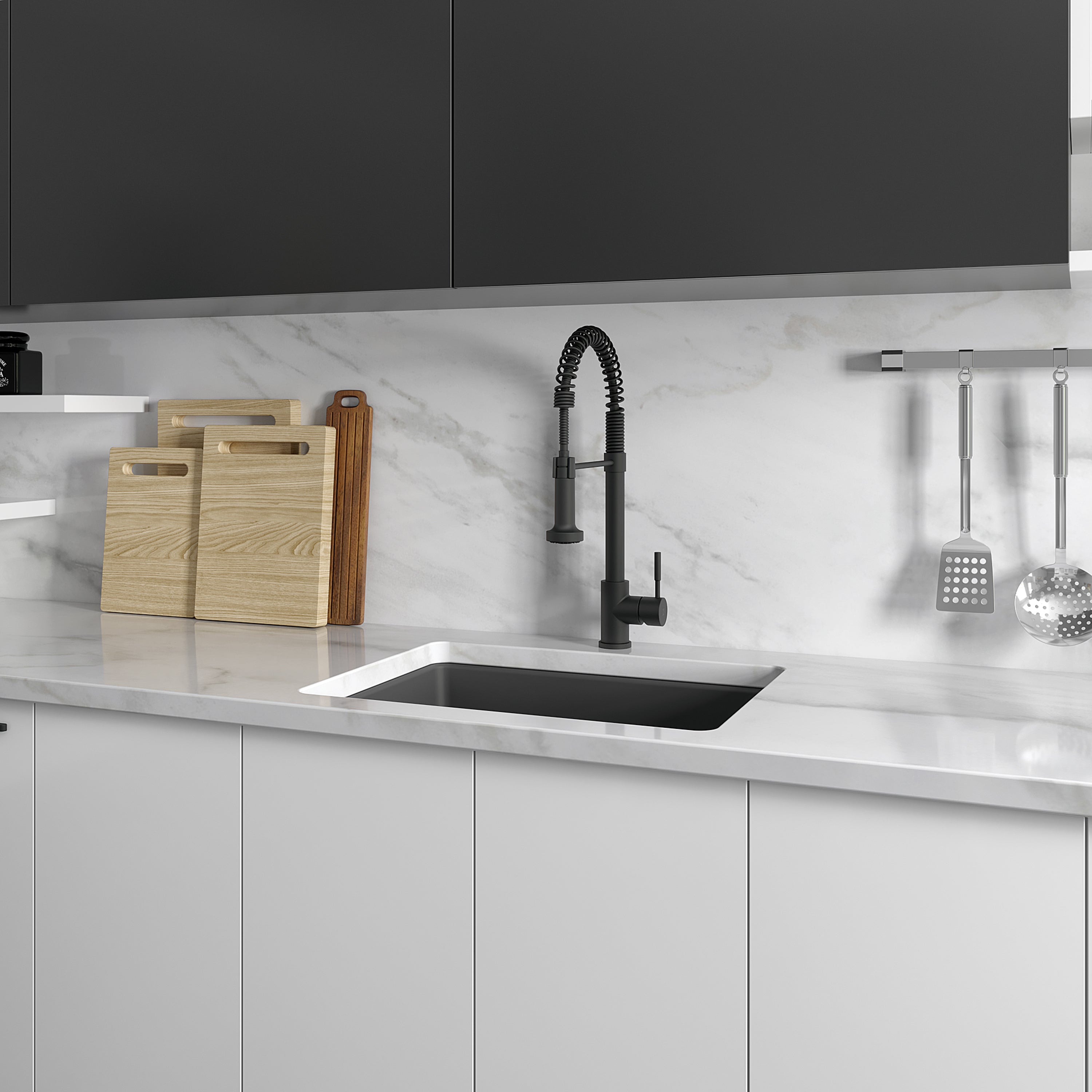 ZLINE 24 in. Rome Dual Mount Single Bowl Fireclay Kitchen Sink with Bottom Grid in Charcoal (FRC5123-CL-24)