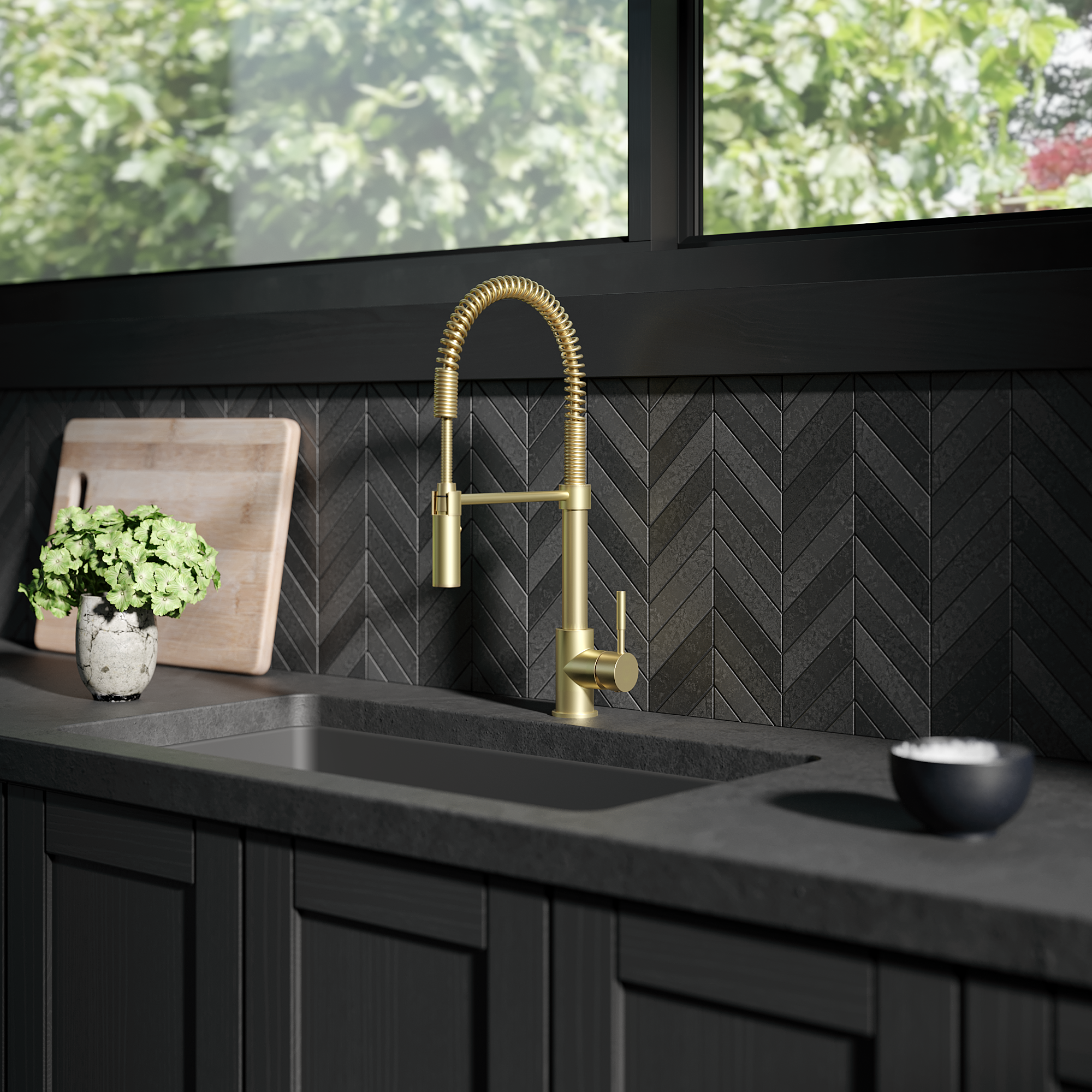 ZLINE Sierra Kitchen Faucet in Champagne Bronze (SRA-KF-CB)