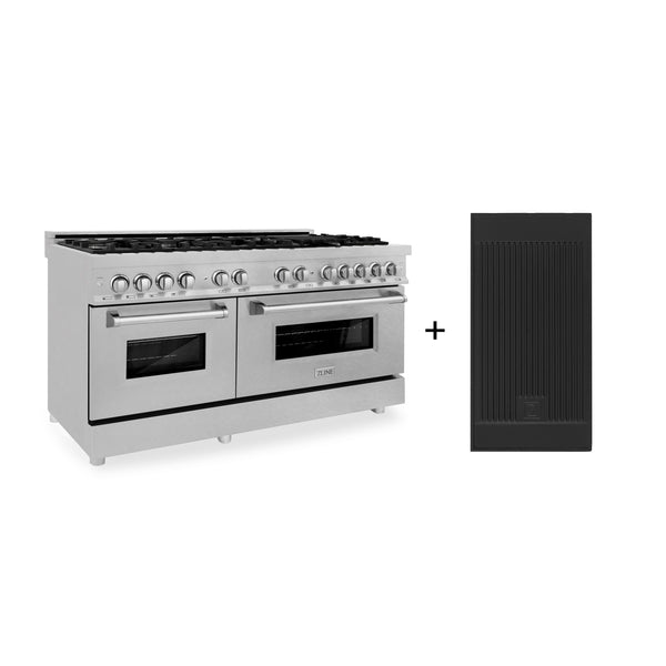 ZLINE 60 in. 7.4 cu. ft. Legacy Dual Fuel Range with 9 Burner Gas Cooktop and 2 Electric Convection Ovens in Satin Stainless Steel with Griddle (RAS-SN-GR-60)