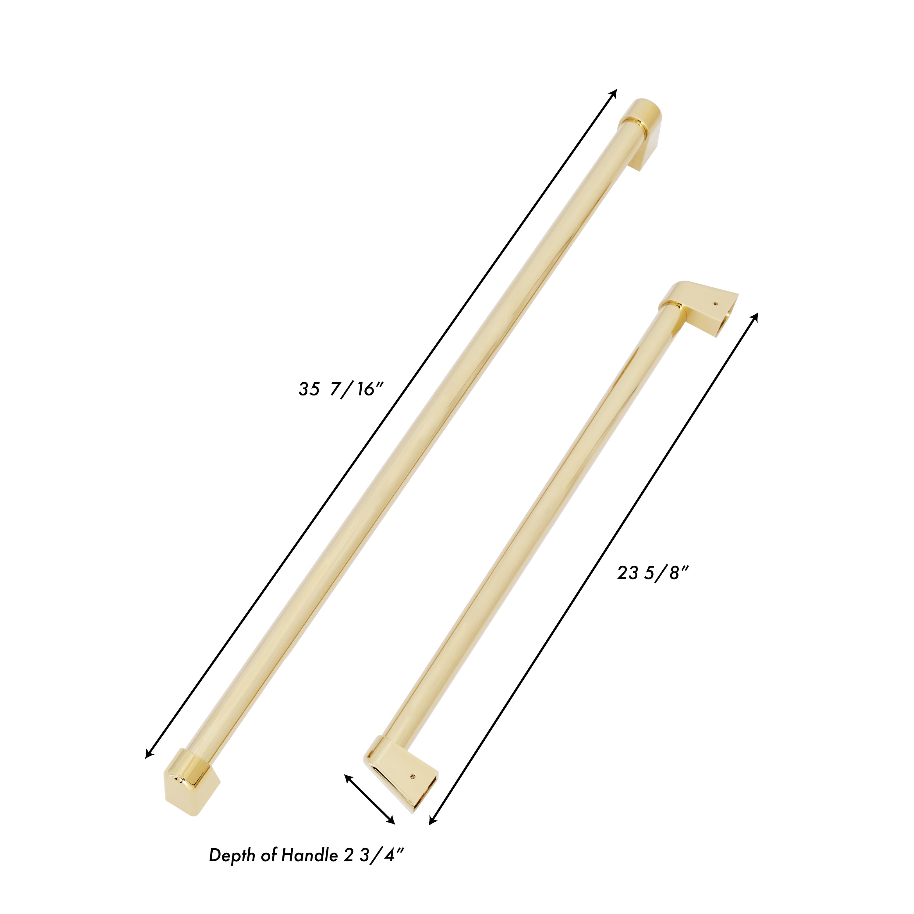 ZLINE Autograph Edition 30 in. Built-in Refrigerator Handles (Set of 2) in Polished Gold (RBIVHZ-G-30)