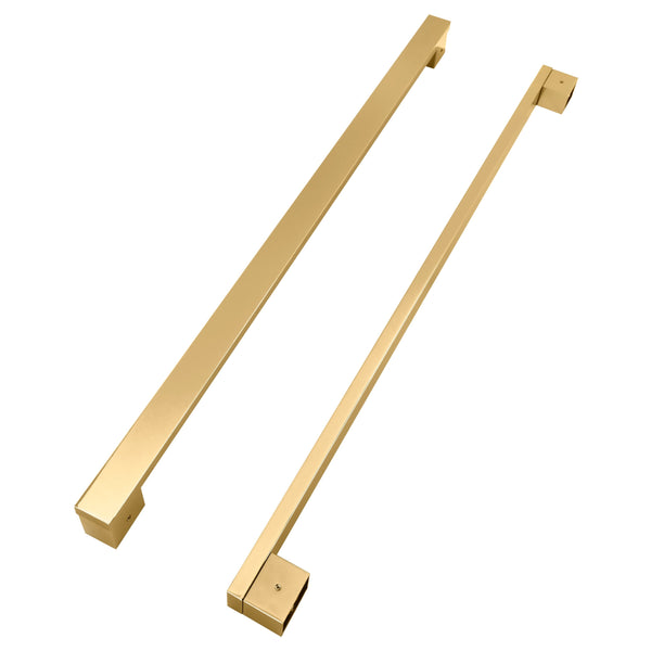 ZLINE Polished Gold Autograph Edition Square Handles for Freestanding Refrigerators (RFMHZ-F-36-G)