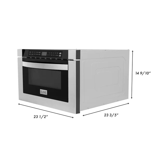 ZLINE Appliances 30" Kitchen Package with Stainless Steel Gas Range, Range Hood, Microwave Drawer and Tall Tub Dishwasher (4KP-SGRRH30-MWDWV)