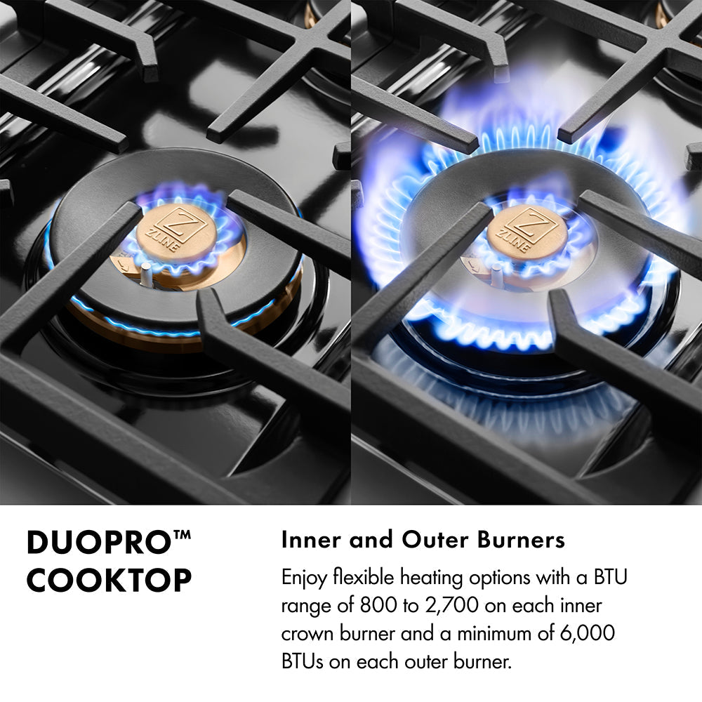 ZLINE 48 in. 6.7 cu. ft. Paramount Gas Range with 8 Burner DuoPro™ Cooktop and Dual Ovens in Stainless Steel (PSGR48)