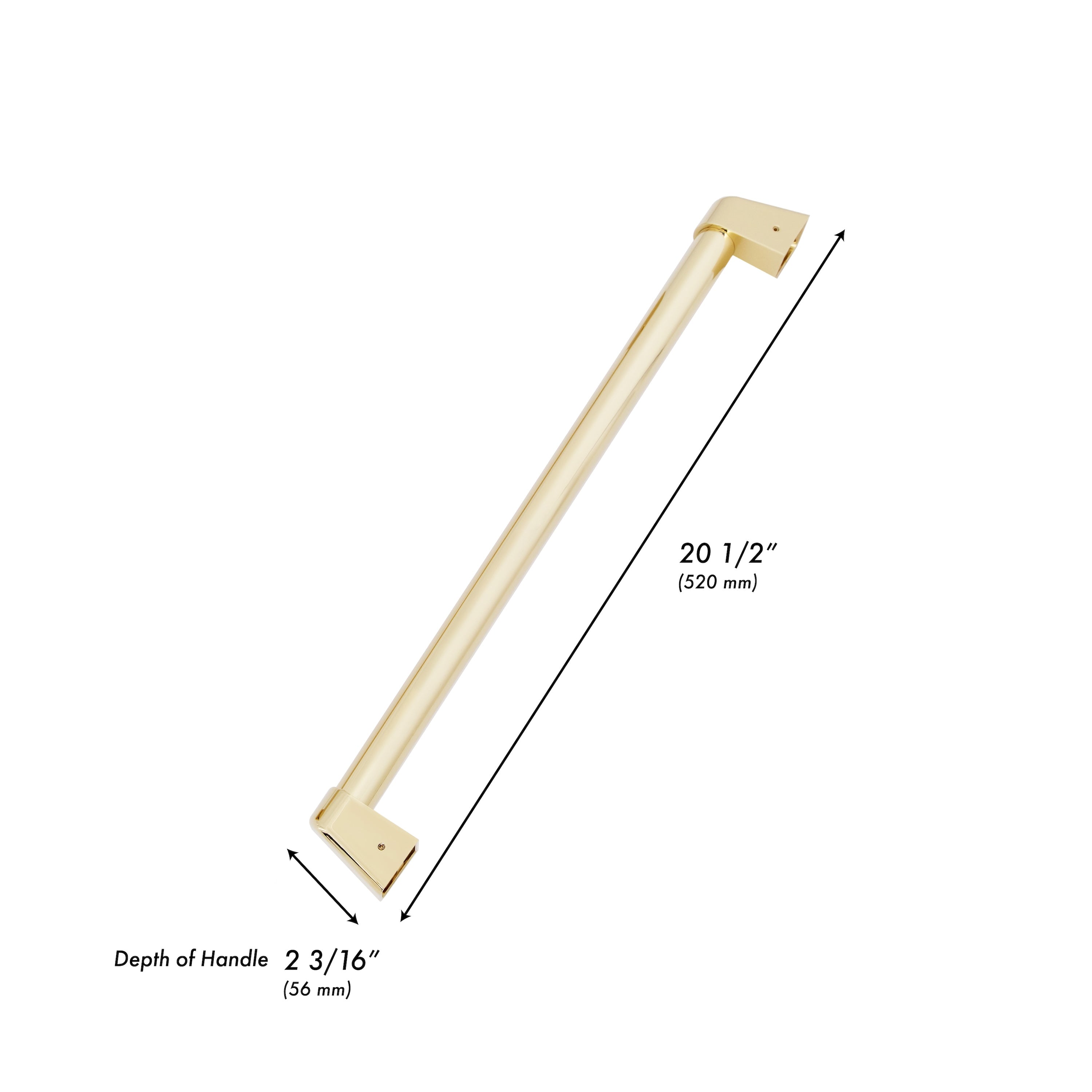 ZLINE Autograph Edition 24 In. Touchstone Refrigerator Drawer Handles in Polished Gold (RDHOZ-24-G)