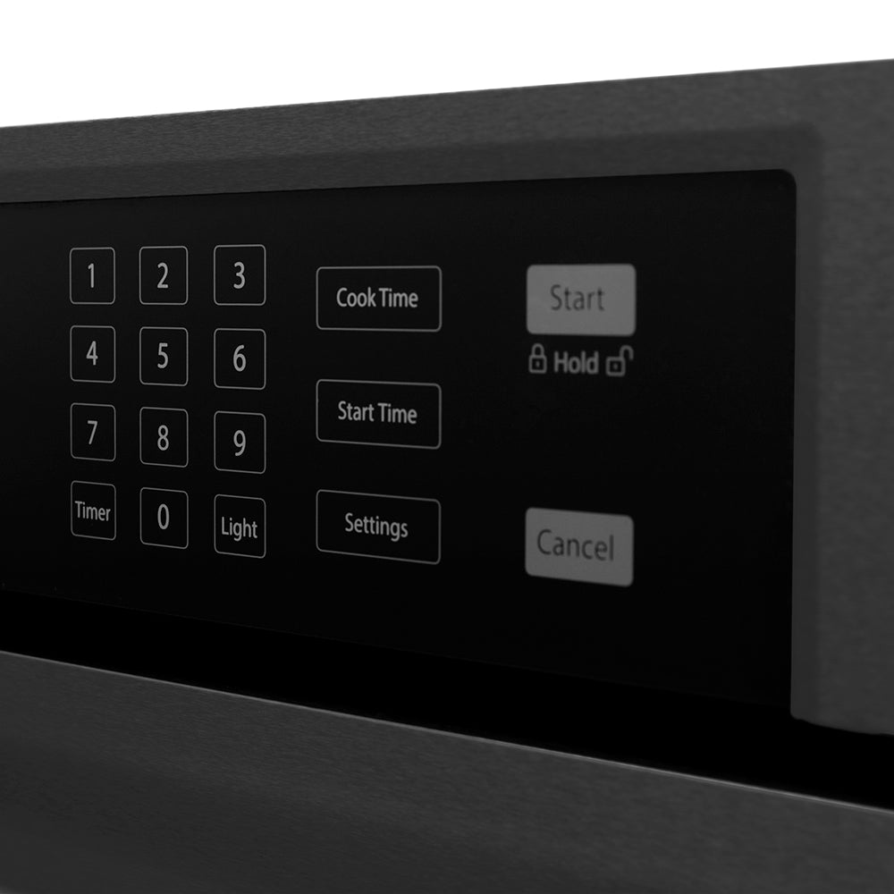 ZLINE Autograph Edition 30 in. Professional True Convection Single Wall Oven with Air Fry and Self Clean in Black Stainless Steel with Polished Gold Helix Handle (WASBZ-30-KG)