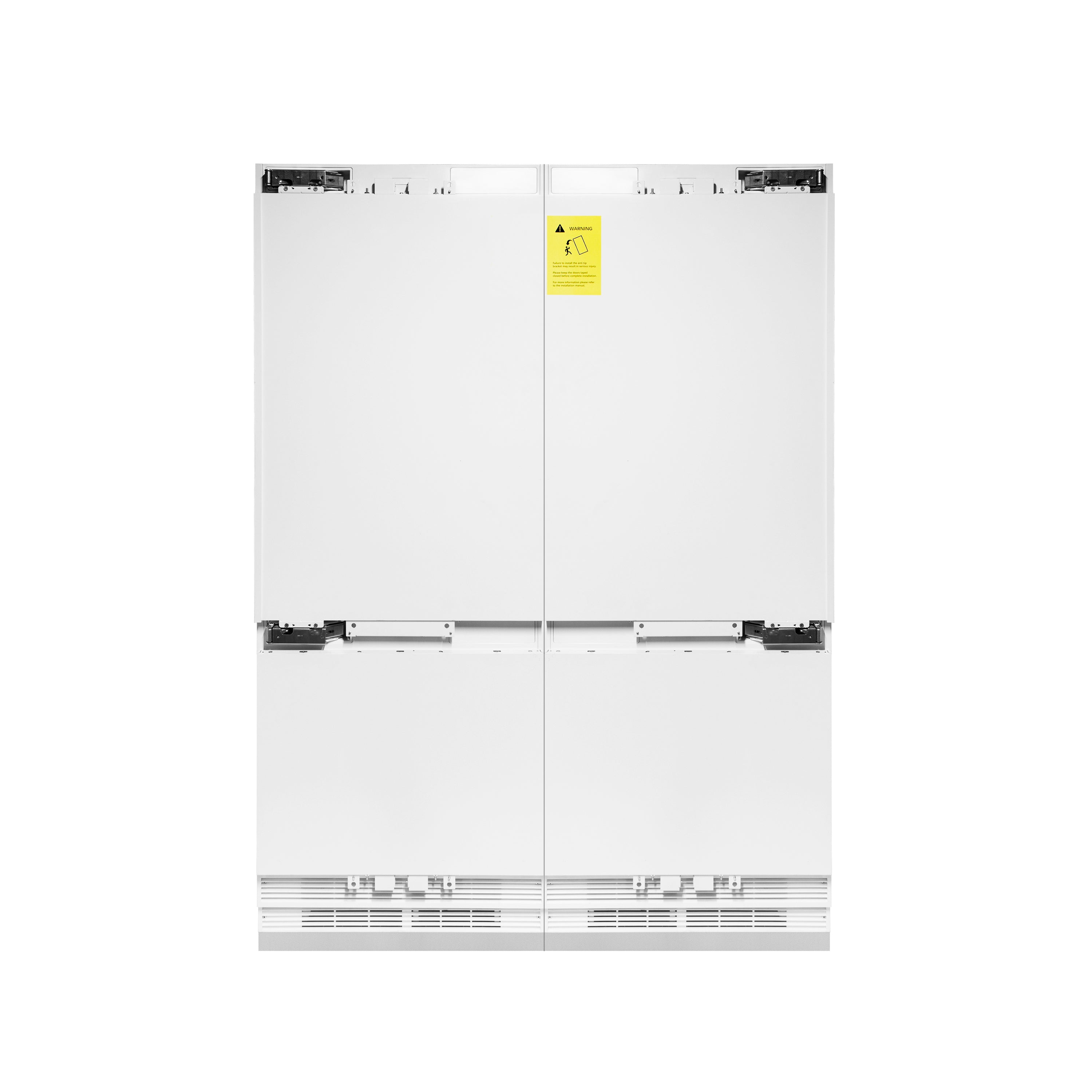 ZLINE Autograph Edition 60 in. 32.2 cu. ft. Panel Ready French Door Built-In Bottom Freezer Refrigerator with Water Dispenser and Ice Maker with Matte Black Accents (RBIVZ-60-MB)