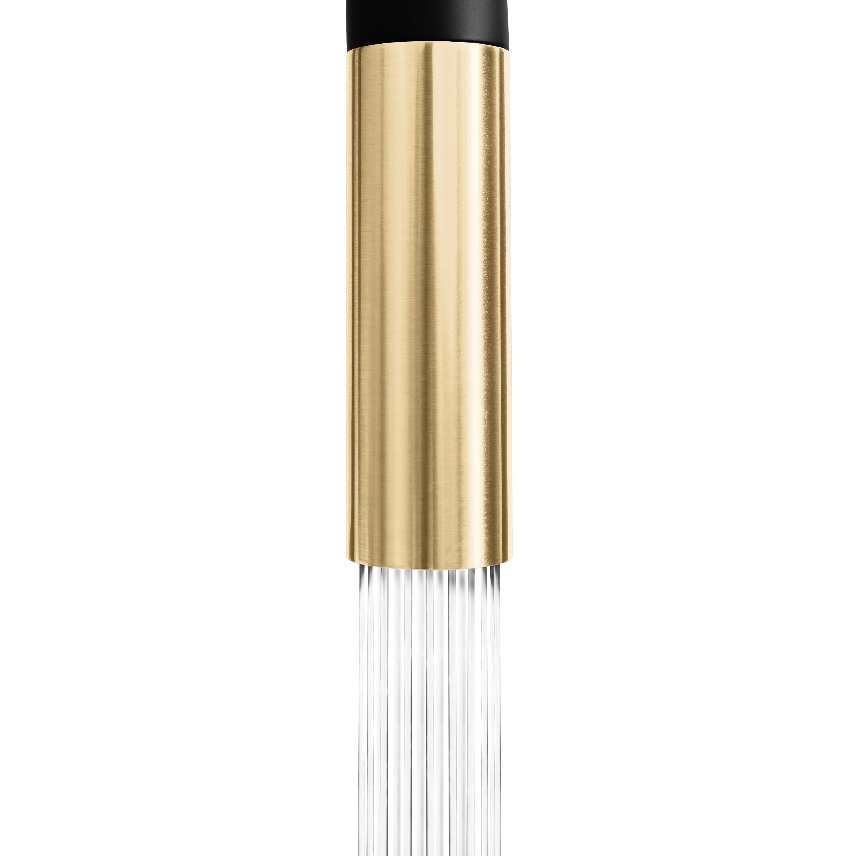 ZLINE Autograph Edition Gemini Pull Down Single Handle Kitchen Faucet in Matte Black and Champagne Bronze (GEM-KF-ZMBCB)