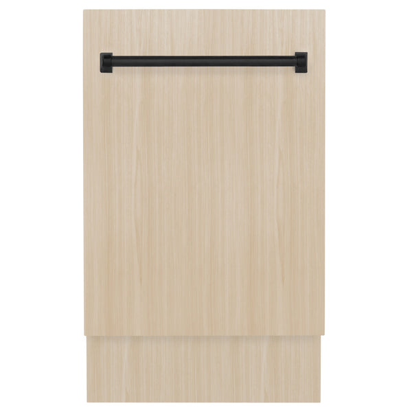 ZLINE Autograph Edition 18” Tallac Series 3rd Rack Top Control Dishwasher in Custom Panel Ready with Matte Black Handle, 51dBa (DWVZ-18-MB)