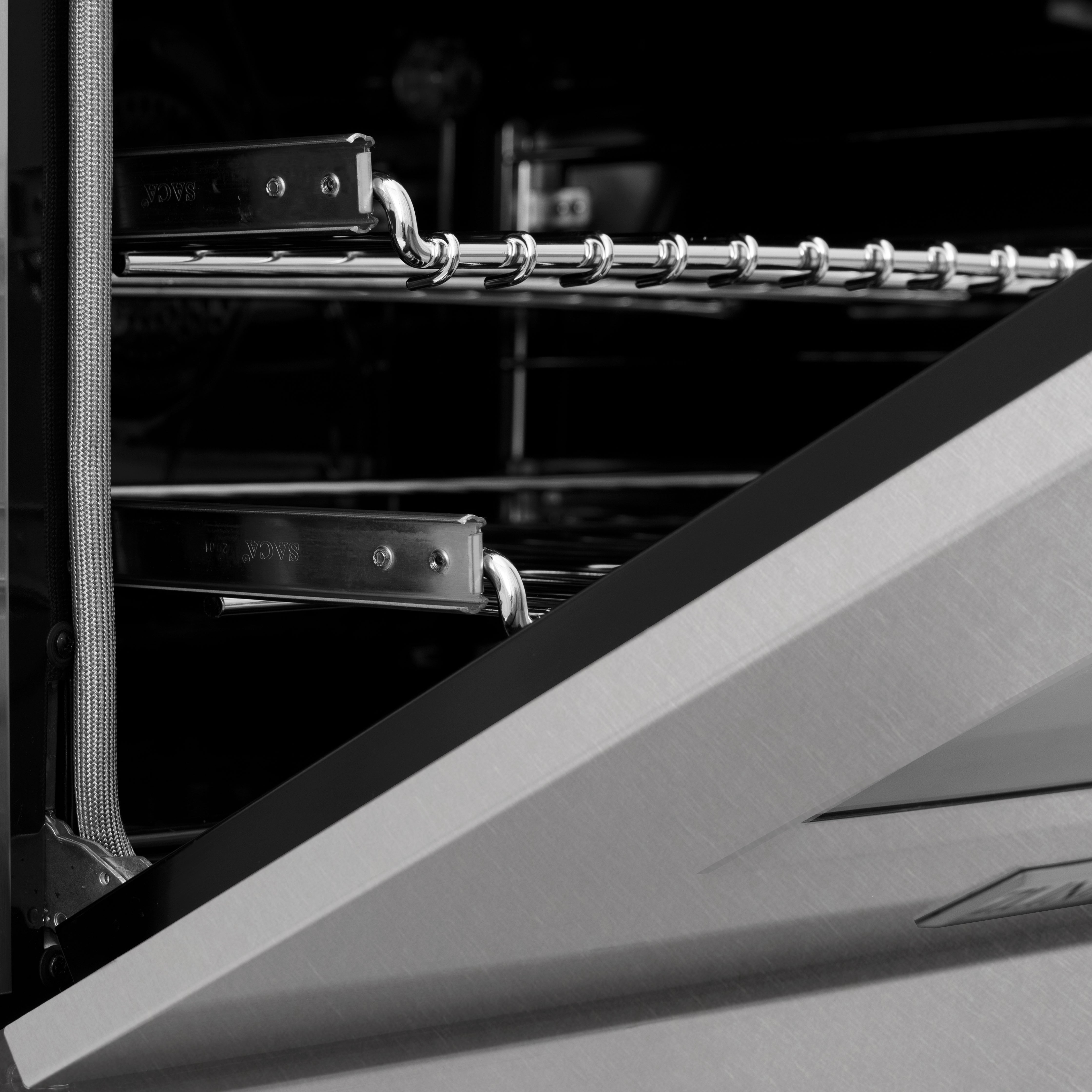 ZLINE Autograph Edition 24 in. 2.8 cu. ft. Legacy Dual Fuel Range with 4 Burner Gas Cooktop and Electric Convection Oven in Satin Stainless Steel and Matte Black Accents (RASZ-SN-24-MB)