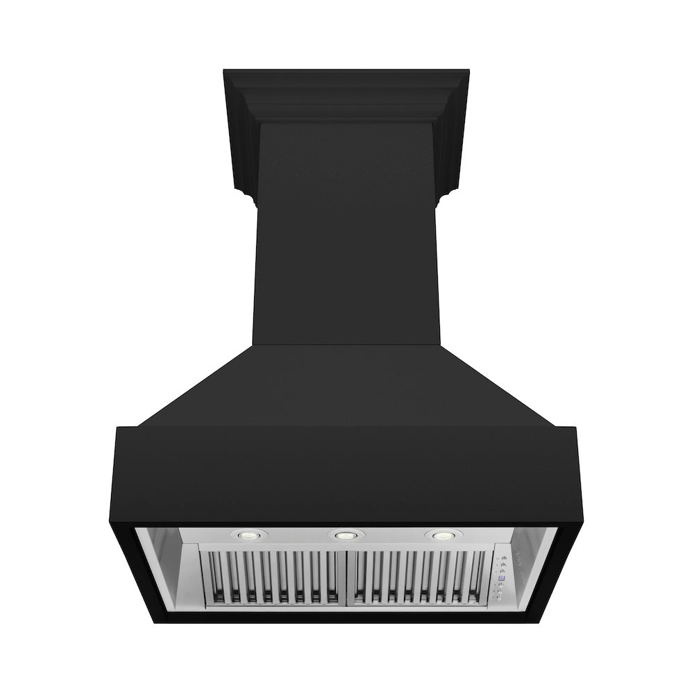 ZLINE 30 in. Wooden Wall Mount Range Hood in Rustic Black Finish (355CC-30)