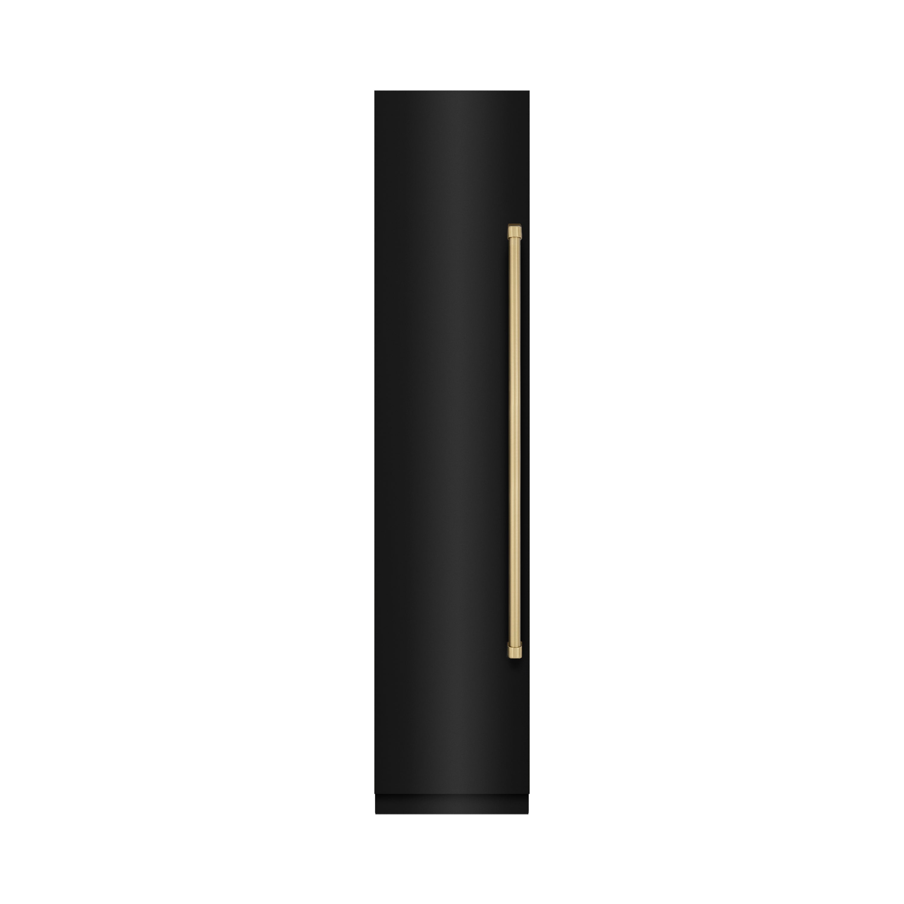 ZLINE Autograph Edition 18 in. 8.6 cu. ft. Left Hinge Column Freezer in Black Stainless Steel with Graphite Gray Interior and Champagne Bronze Accents (RCFVLZ-BS-18-CB)