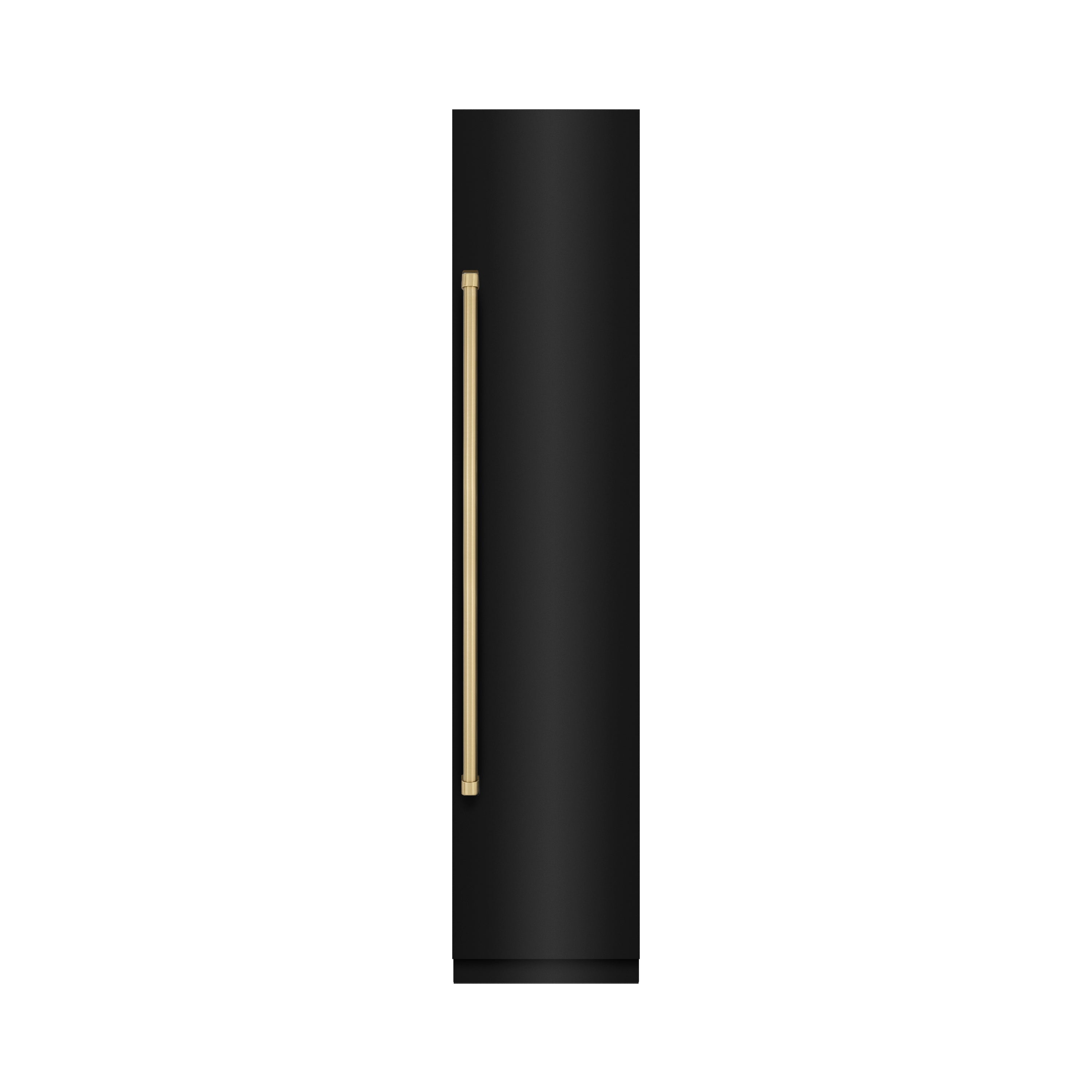 ZLINE Autograph Edition 18 in. 8.6 cu. ft. Right Hinge Column Freezer in Black Stainless Steel with Graphite Gray Interior and Champagne Bronze Accents (RCFVRZ-BS-18-CB)