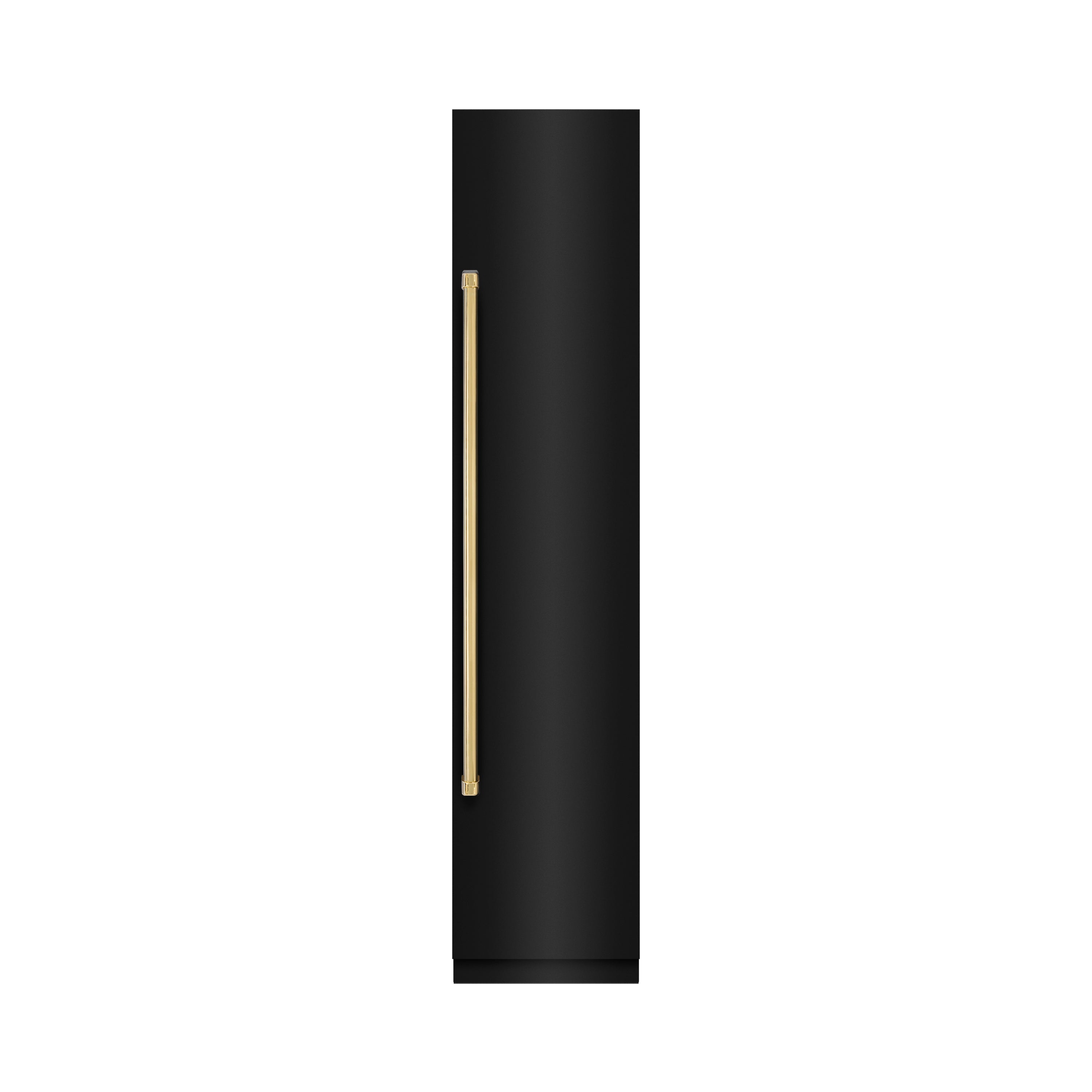 ZLINE Autograph Edition 18 in. 8.6 cu. ft. Right Hinge Column Freezer in Black Stainless Steel with Graphite Gray Interior and Polished Gold Accents (RCFVRZ-BS-18-G)