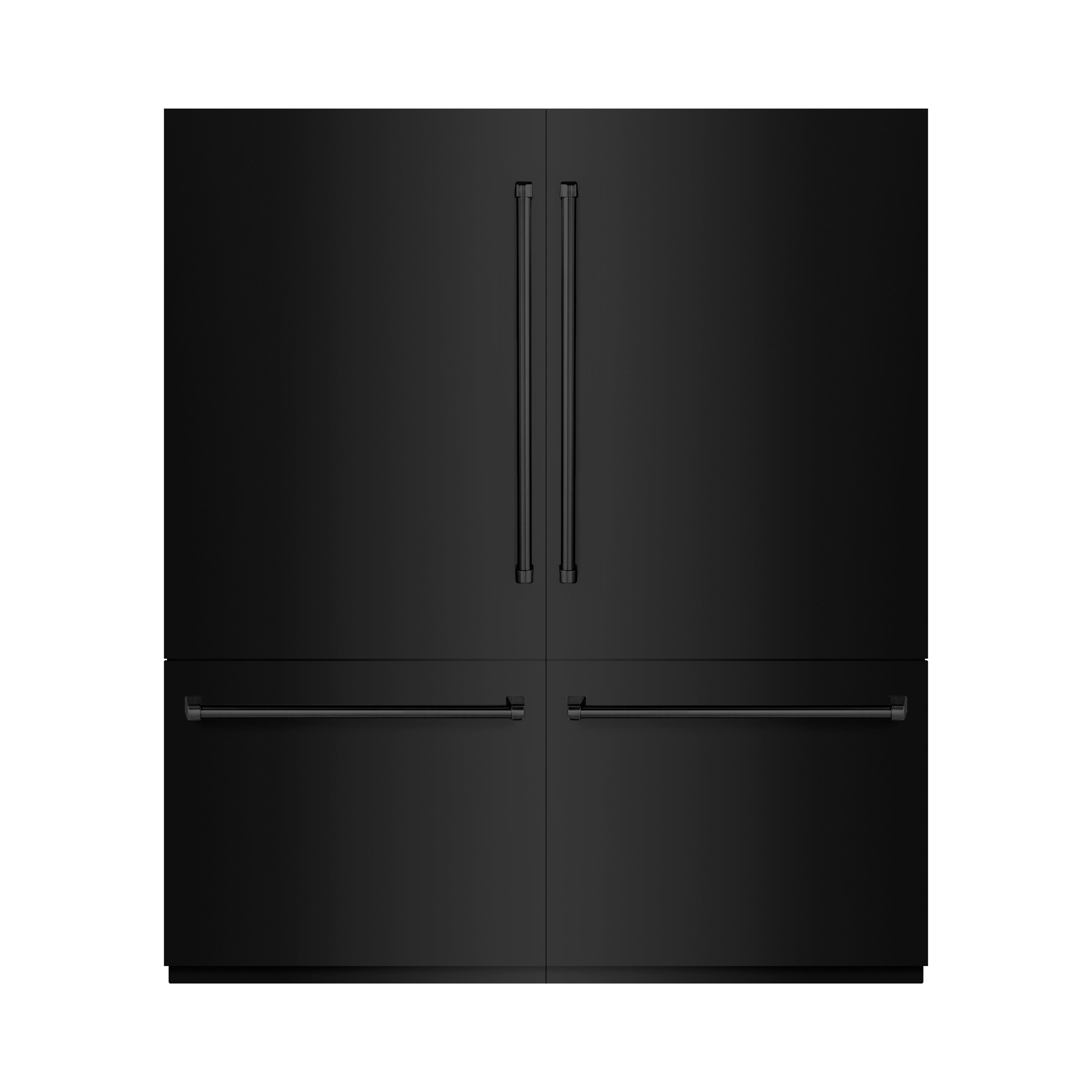 ZLINE 72 in. 39.6 cu. ft. French Door Built-In Bottom Freezer Refrigerator with Water Dispensers and Ice Makers in Black Stainless Steel (RBIT-BS-72)