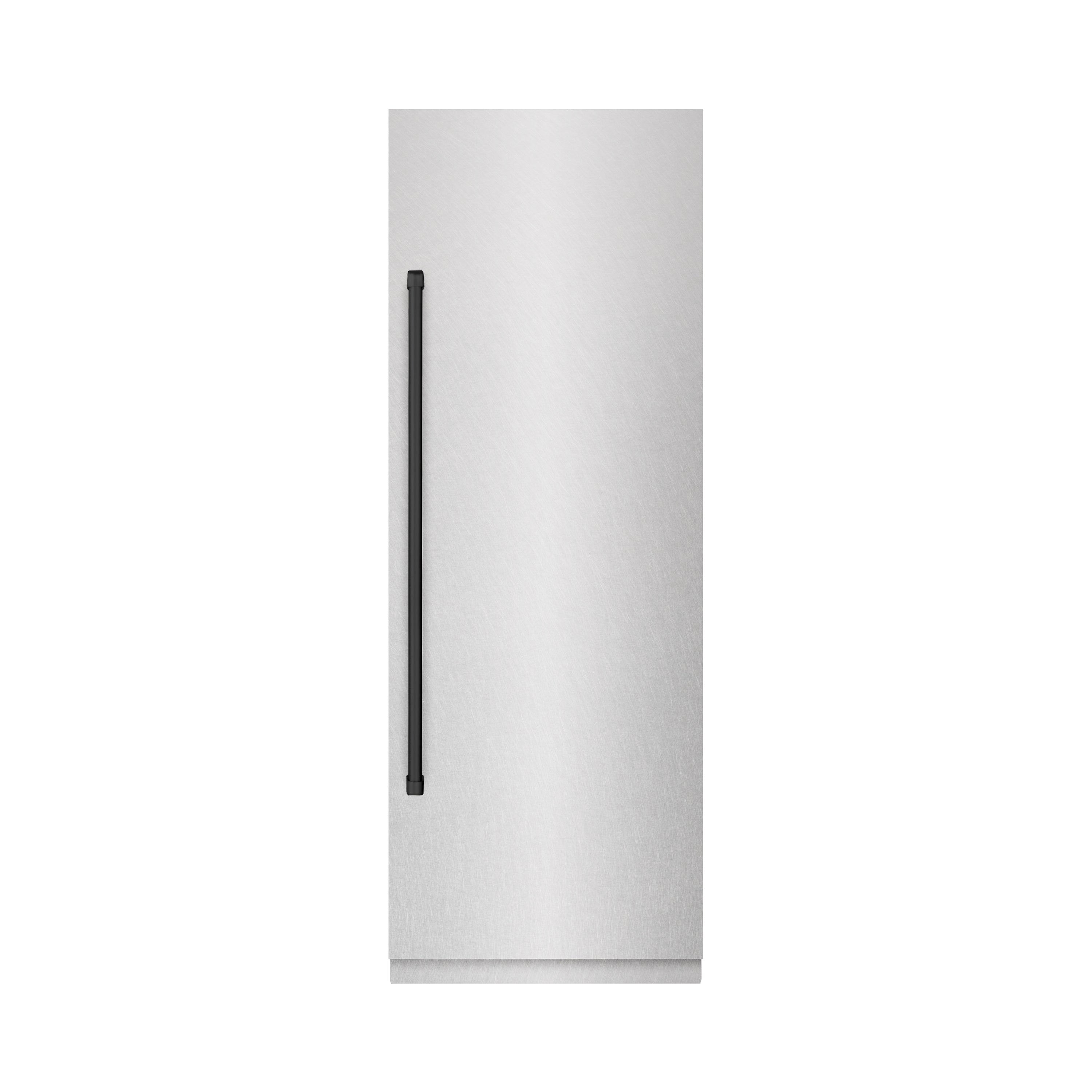 ZLINE Autograph Edition 30 in. 16.7 cu. ft. Column Refrigerator in Satin Stainless Steel with Graphite Gray Interior and Matte Black Accents (RCRVZ-SN-30-MB)