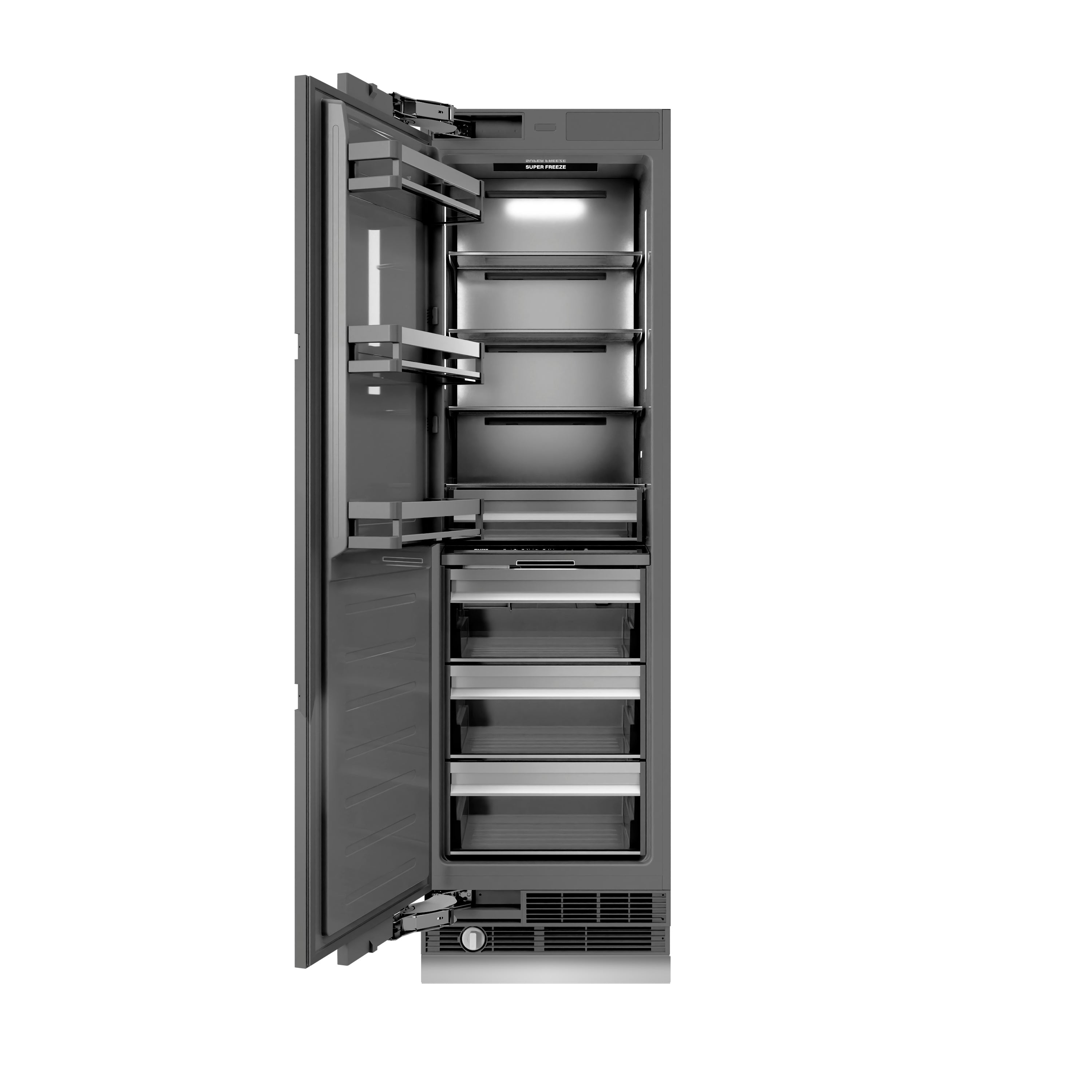 ZLINE 24 in. 12.4 cu. ft. Panel Ready Column Freezer with Graphite Gray Interior (RBCFV-24)