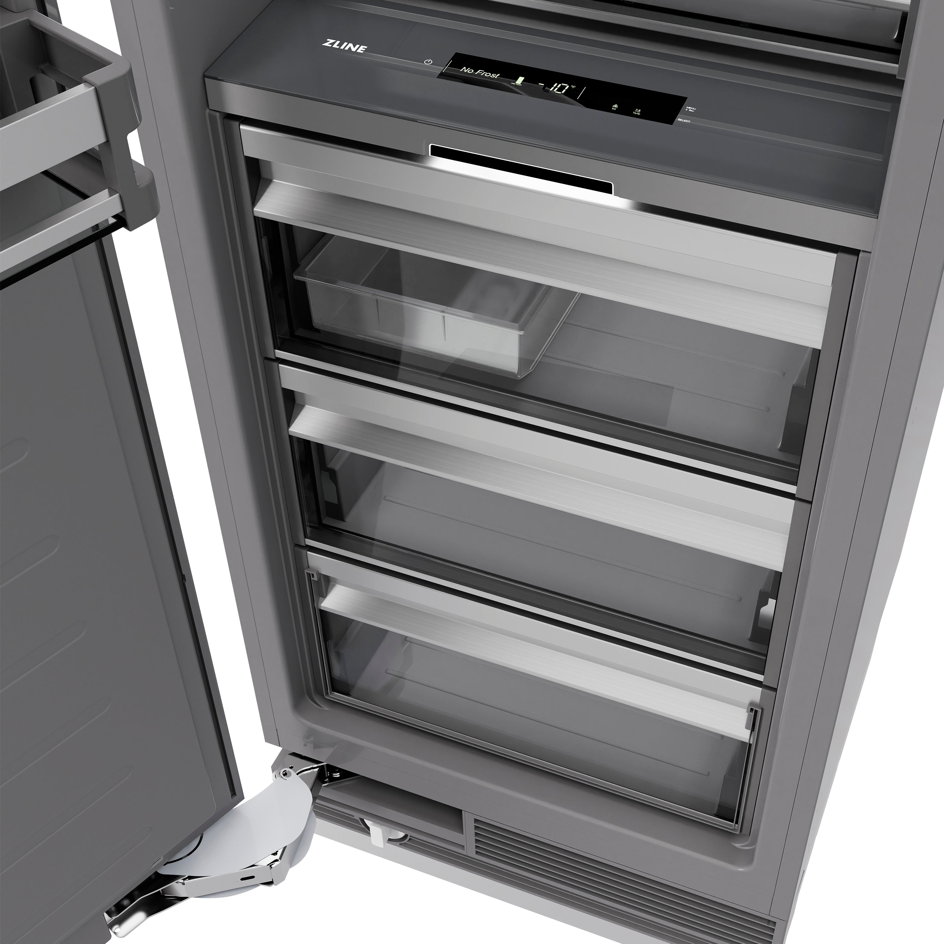 ZLINE 18 in. 8.6 cu. ft. Panel Ready Right Hinge Column Freezer with Graphite Gray Interior (RBCFVR-18)