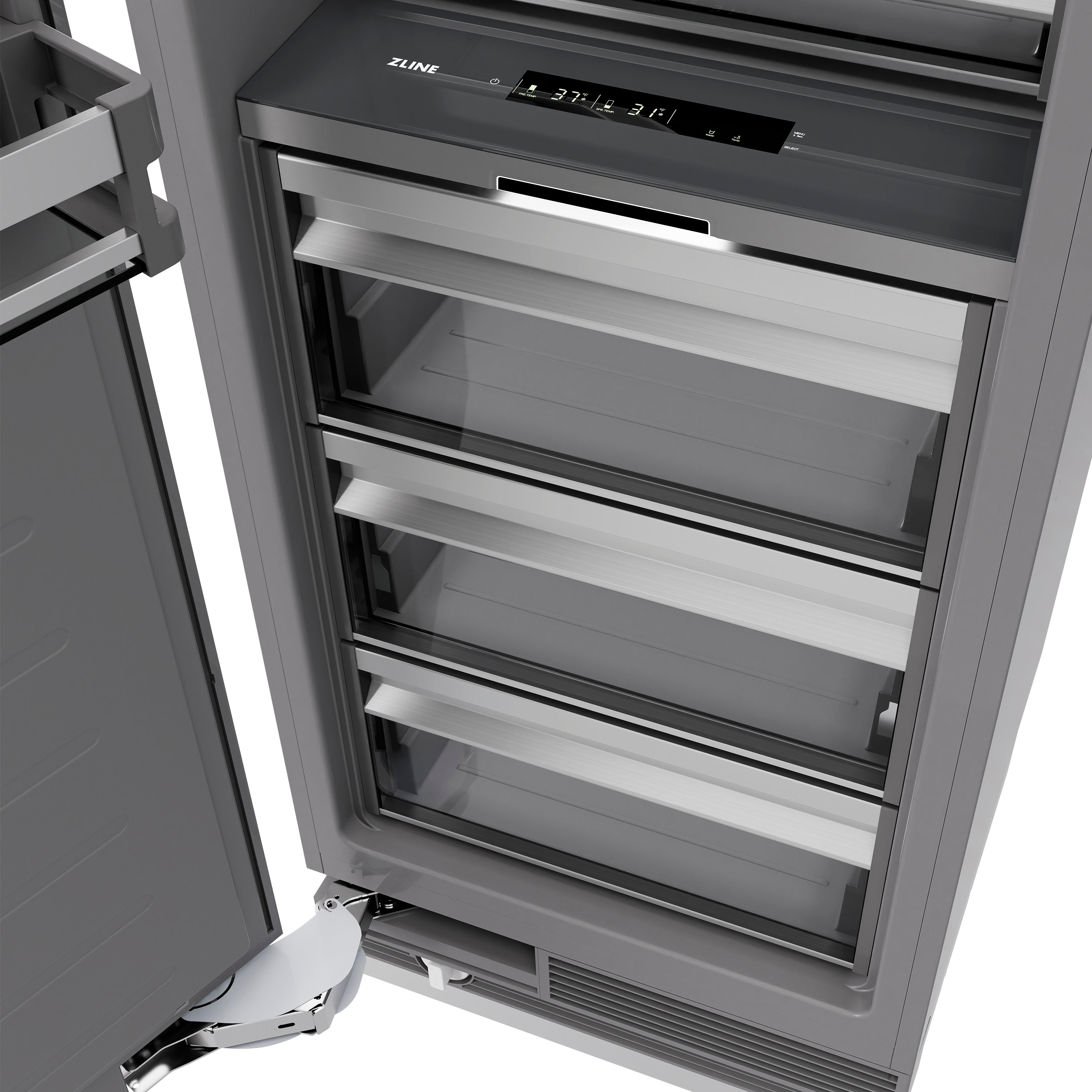 ZLINE Autograph Edition 24 in. 12.5 cu. ft. Panel Ready Column Refrigerator with Graphite Gray Interior and Matte Black Accents (RBCRVZ-24-MB)