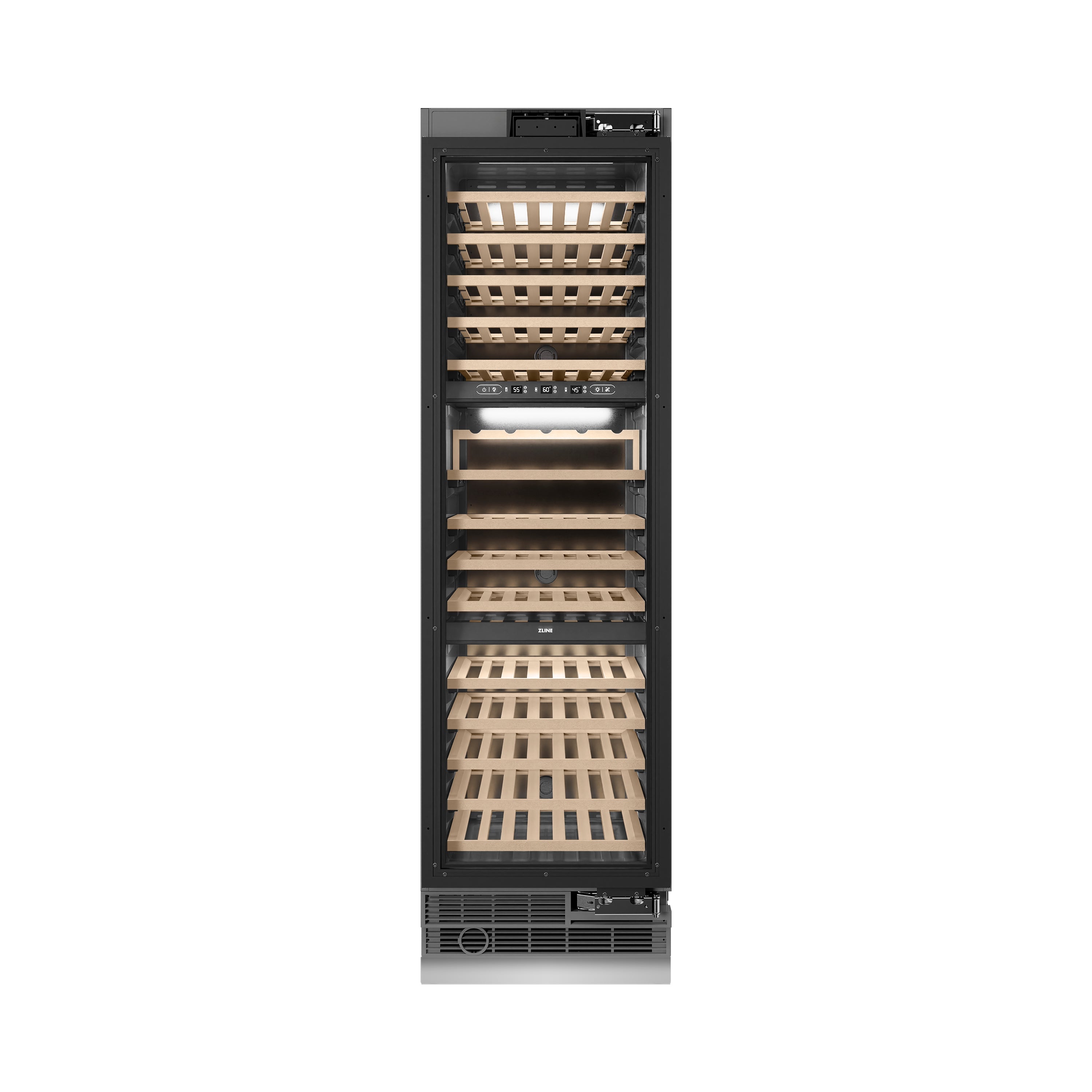 ZLINE 24 in. 12.4 cu. ft. Triple Zone 100 Bottle Panel Ready Column Wine Cooler (RBCWV-24)