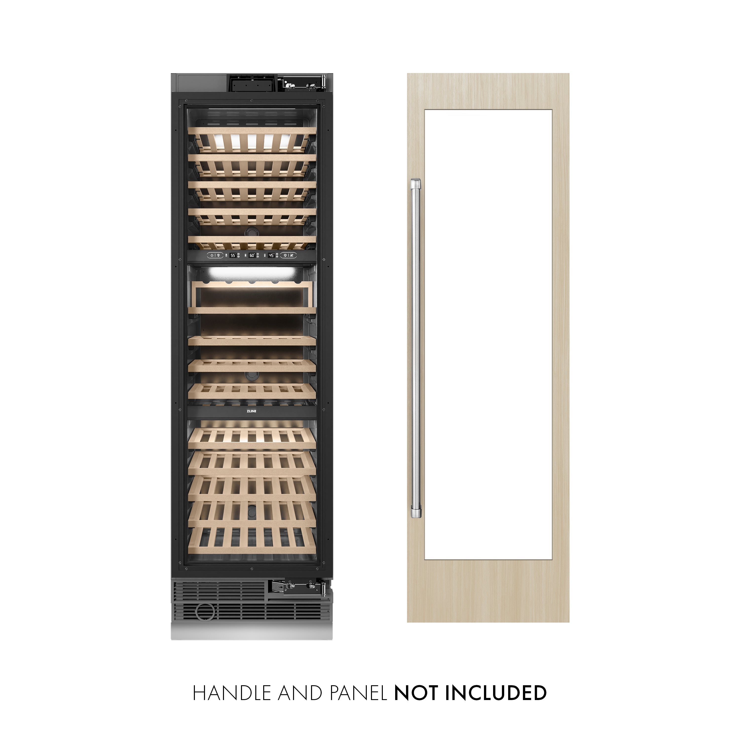 ZLINE 24 in. 12.4 cu. ft. Triple Zone 100 Bottle Panel Ready Column Wine Cooler (RBCWV-24)